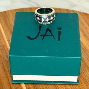 JAI NIB statement ring,sterling silver,raised diamond shape,thick comfort band